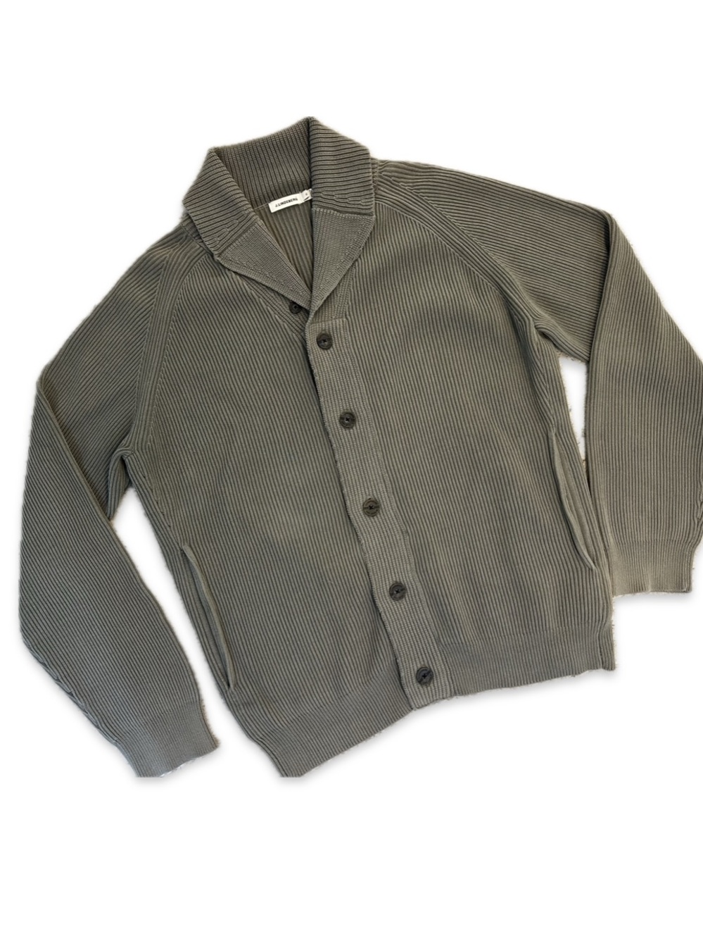 J.Lindeberg Heavyweight Cotton Ribbed Shawl Cardigan XL